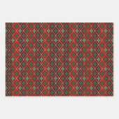 Feuille De Papier Cadeau Arlequin géométrique rouge or Noël (Devant 3)