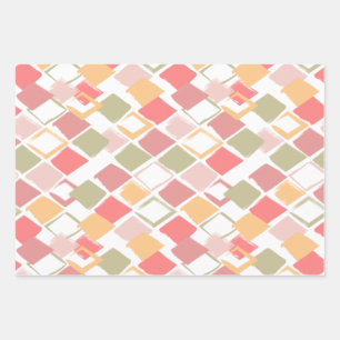 Feuille De Papier Cadeau Arlequin motif en popsicles couleurs d'été