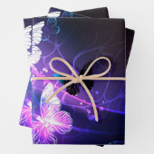 Feuille De Papier Cadeau Arrière - plan aux papillons de nuit (En situation)