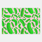 Feuille De Papier Cadeau Arrière - plan rose des sachets verts (Devant)