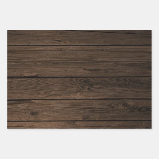 Feuille De Papier Cadeau Arrière - plan Rustic Wood (Devant 2)