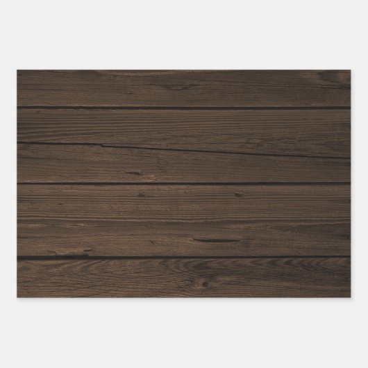 Feuille De Papier Cadeau Arrière - plan Rustic Wood (Devant)