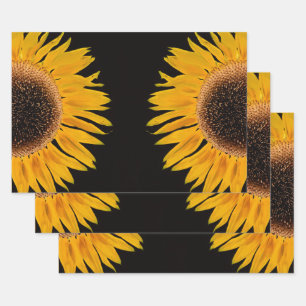 Feuille De Papier Cadeau Arrière - plan symétrique jaune tournesol