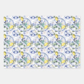 Feuille De Papier Cadeau Arrondi, orné, tuile espagnole, méditerranéenne, c (Devant)