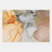 Feuille De Papier Cadeau Art Abstrait Chic Orange Grey (Devant 3)