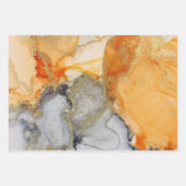 Feuille De Papier Cadeau Art Abstrait Chic Orange Grey (Devant 2)