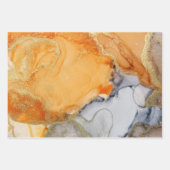 Feuille De Papier Cadeau Art Abstrait Chic Orange Grey (Devant)