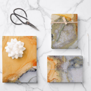 Feuille De Papier Cadeau Art Abstrait Chic Orange Grey