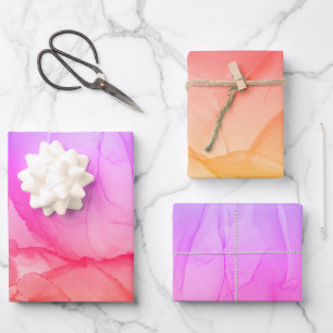 Feuille De Papier Cadeau Art Abstrait coloré de l'encre d'alcool