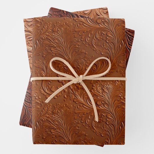 Feuille De Papier Cadeau Art Brown occidental (En situation)