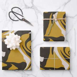 Feuille De Papier Cadeau Art Brown terrestre avec des persiennes fluides