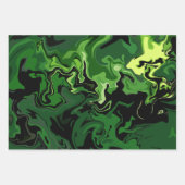 Feuille De Papier Cadeau Art de flux vert abstrait (Devant)