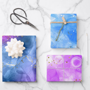 Feuille De Papier Cadeau Art de l'encre d'alcool rose