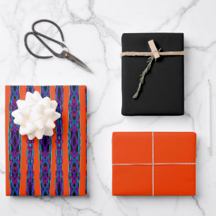 Feuille De Papier Cadeau Art de ligne de ruban duel miroir moderne abstrait