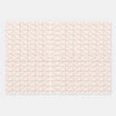 Feuille De Papier Cadeau Art de ligne géométrique Abstrait élégant en rose  (Devant)