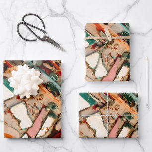Feuille De Papier Cadeau Art de mosaïque coloré