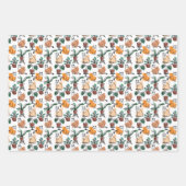 Feuille De Papier Cadeau Art de trait dessin chats et fleurs (Devant)