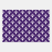 Feuille De Papier Cadeau Art Déco Motif 02 - Blanc sur Cadbury Purple (Devant 2)