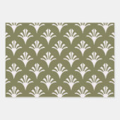 Feuille De Papier Cadeau Art Déco Motif 02 - Blanc sur Camouflage Vert (Devant)