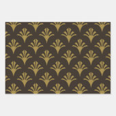 Feuille De Papier Cadeau Art Déco Motif 02 - Déco Gold sur Deco Black (Devant)