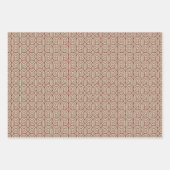 Feuille De Papier Cadeau Art Déco Motif 07 - Rouge de minuit sur blanc cass (Devant 2)