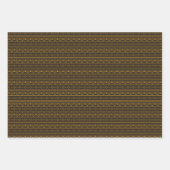 Feuille De Papier Cadeau Art Déco Motif 08 - Vivid Gamboge on Deco Black (Devant 3)