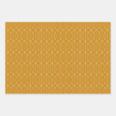 Feuille De Papier Cadeau Art Déco Motif 10 - Off-White sur Deco Gold (Devant)