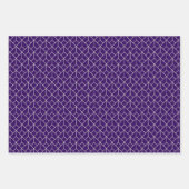 Feuille De Papier Cadeau Art Déco Motif 12 - Off-White sur Cadbury Purple (Devant 2)
