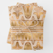 Feuille De Papier Cadeau Art Déco Shimmer d'or (En situation)