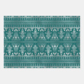 Feuille De Papier Cadeau Art déco Turquoise et argenté (Devant 2)