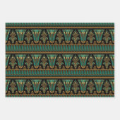 Feuille De Papier Cadeau Art déco Turquoise et or (Devant)