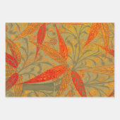 Feuille De Papier Cadeau Art en bambou terrestre Vintage Imprimer orange (Devant 2)