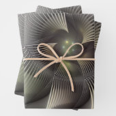 Feuille De Papier Cadeau Art fractal Abstrait moderne en 3D (En situation)