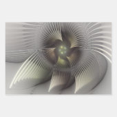Feuille De Papier Cadeau Art fractal Abstrait moderne en 3D (Devant)