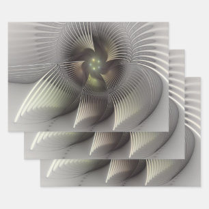 Feuille De Papier Cadeau Art fractal de forme 3D abstraite moderne