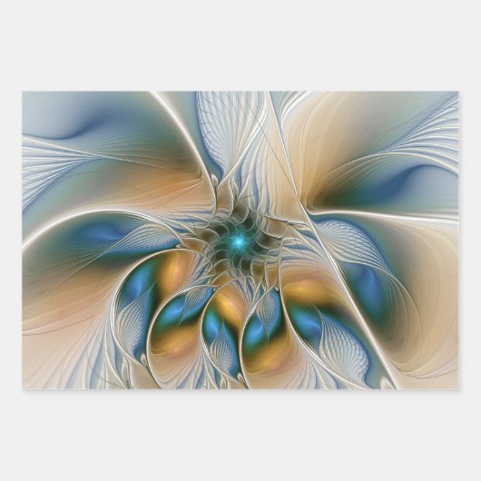 Feuille De Papier Cadeau Art Fractal De L'Imaginaire Abstrait En Plein Esso (Devant 3)