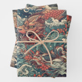 Feuille De Papier Cadeau Art japonais du tatouage (En situation)