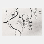Feuille De Papier Cadeau Art noir et blanc Jane Avril par Toulouse Lautrec (Devant 3)