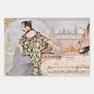Feuille De Papier Cadeau Art Nouveau Carmen Habanera Print – Vintage Opera