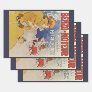 Feuille De Papier Cadeau Art Nouveau vintage, Benzo Moteur par Jules Cheret