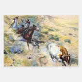 Feuille De Papier Cadeau Art occidental "The Quitter" par Charles M Russell (Devant)