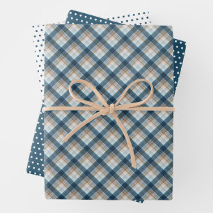 Feuille De Papier Cadeau Art Plaid Et Pois Élégant