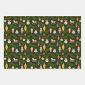 Feuille De Papier Cadeau Art populaire coloré Noël (Devant)