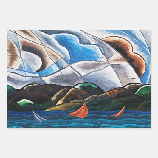 Feuille De Papier Cadeau Arthur Dove, Nuages et Eau (Devant)