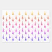 Feuille De Papier Cadeau Artisanat Chiffres de Noël rouges, rayures et arbr (Devant 3)