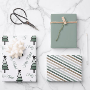 Feuille De Papier Cadeau Árvore de Natal Pinheiro Estilo Rústico Ferme