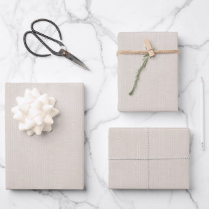 Feuille De Papier Cadeau Aspect de tissu beige clair