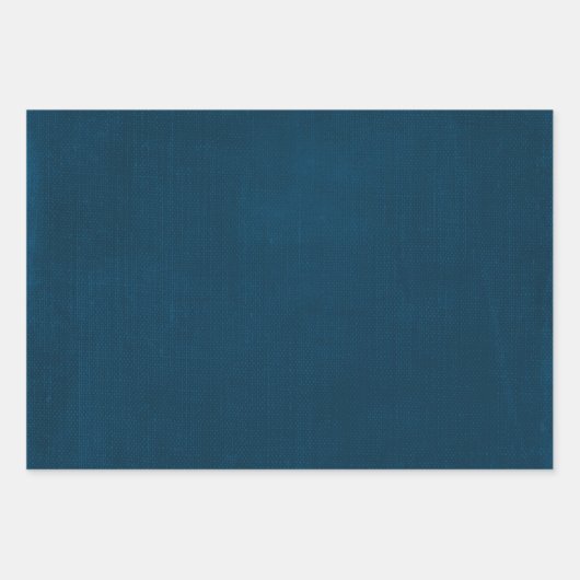 Feuille De Papier Cadeau Aspect en tissu bleu foncé (Devant 3)