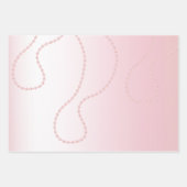 Feuille De Papier Cadeau Assez Chic Perles Roses Mariage (Devant 3)