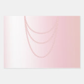 Feuille De Papier Cadeau Assez Chic Perles Roses Mariage (Devant)